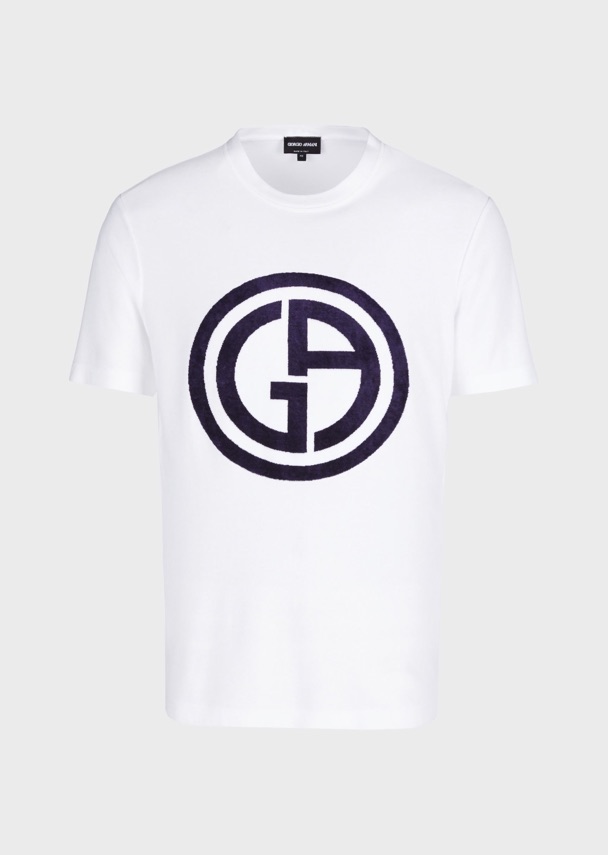 GIORGIO ARMANI T-shirt avec logo en chenille